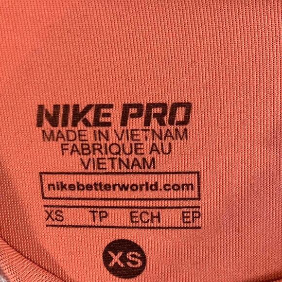 Nike Pro Peach Black Striped Compression Shorts - Picture 3 of 4